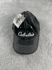 Cabela's World’s Foremost Outfitter Black Cap White Embroidery Adjustable - NEW