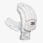 DSC Krunch 100 Cricket Batting Gloves | Color: White | Size: Junior Left Hand | for Men & Boys | Material: Polyurethane | Superior Grip | Ergonomic Finger & Thumb Splits | Leather Tabs On Fingertips