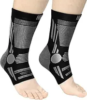Ankle Brace for Pain Relief, 2 Pack Compression Ankle Sleeves Set. Ankle Support Stabilizer for Achilles Tendonitis, Plantar Fasciitis, Joint Pain, Swelling, Arthritis, Sport - FSA/HSA Approved