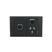 Clipsal Iconic STYL Single Switched Internal Power point with extra Switch Cover Plate Silver Shadow - S3015XC-SH