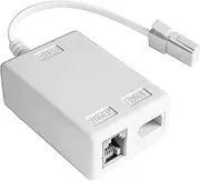 BT Plug to ADSL RJ11Filter, BT Male to BT & RJ11 Female, White Socket Phone Splitter Cable, Broadband internet Microfilter Splitter for Internet Telephone Landline Modem Router Wifi