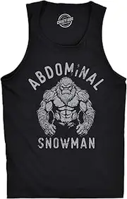 [Crazy Dog T-shirts] Mens Abdominal Snowman Fitness Tank Sarcastic Yeti Graphic Sleeveless Tee For Men
