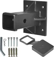 MY RUSTIC Hitch Wall Mount, Bolt-On Receiver Tube Adapter, 2 Inch Opening Hitch Receiver Plate Tube, Bumper Trailer Hitch Receiver, Universal Towever Hitch Extender (Include Cover and Pin&Clip)