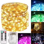 Fairy Lights 32.8ft 100 LED String Lights Battery Operated With Remote Copper AU