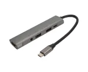 USB C Hub 4K HD Multimedia Interface Output PD Fast Charging Type C to 3.5mm Sound 5 in 1 Multiport Adapter