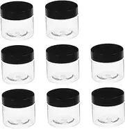Healeved 8 pcs Clear Cream Containers Refillable Round Jars with Lids for Face Creams Travel Friendly Lightweight Wide Mouth Design for Easy Filling for Home Go Use