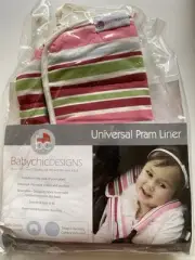 Universal 100% Pure Cotton Baby Pram Liner Reversible Strap Harness Covers New
