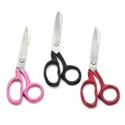 3 Tailor Scissors 7"Sewing Dressmaking Upholstery Fabric Shear Red, Pink & Black
