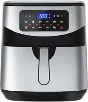 [Kitchen Couture] Air Fryer 12 Litre | LCD Display | 9 Preset Programs | Advanced Air Circulation | Temp Control up to 200 Degrees Celsius | Silver