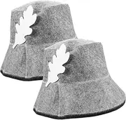 CANIGHT 2pcs Felt Shower Cap Bathing Sauna Hats Reusable Sauna Hat Bathroom Shower Hat for Women Sauna Hat Breathable Portable Sauna Hats Shower Cap for Men Lightweight Felt Hats Bath Hat