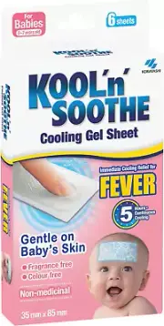 Kool 'N' Soothe Baby Cooling Gel Sheets - Immediate Cooling Relief for Fever,...