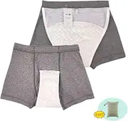 DURASIKO Leak-Proof Shorts with Enlarged Diaper for Incontinence,Breathable Layer,Reusable&Washable,Leakproof Panties for Men,Protection for Special Needs Bariatric Patients Or Bedwetting Old Seniors