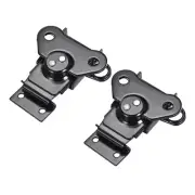 2Pcs 2.24-inch Iron Spring Loaded Butterfly Twist Latch Toggle Clamp Black