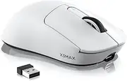 VGN GAMEPOWER x Attack Shark X3MAX PAW3950 Wireless Gaming Mouse Superlight, 42000DPI, 49g Ultralight Mouse, Optical Switch, 2.4G/BT/Wired, Up to 200 Hours Battery, G502, PC/Mac, White