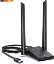 AX1800 Wifi 6 Adapter Dual Band USB 3.0 with 5Dbi High Gain Double Antennas Wire