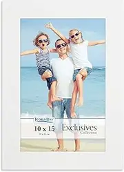 Icona Bay 4 x 6 Inch (10 x 15 cm), White Picture Frame, Sturdy Wood Composite Photo Frame 10x15, Sleek Design, Table Top or Wall Mount, Exclusives Collection