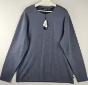 $129 Travis Mathew 2XL Cloud Waffle Crew Shirt Vintage Indigo Blue Casual