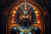 Pharaoh UV tapestry, Blacklight Reactive, Psychedelic Wall Hanging, DMT Art