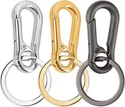 3Pack Metal Keychains Key Ring Holder Organizer Zinc Alloy Sturdy Key Chain Cut Keyring Accessories Hooks Rings Key Finder Key Ring Clip for Home Office and Car Carabiner for Women Men Gifts Travel