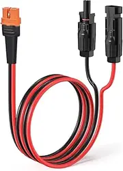 ELFCULB Solar to XT60i Cable, 12AWG Connector Adapter for Portable Power Station Generator Battery Pack (2FT)