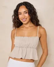 [Mooloola] Mooloola Women's Temi Lennox Top in Stone Grey Size 8 8 Stone Grey