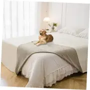 Waterproof Blanket for Bed Protection, Washable Dog 82"x108" Beige+khaki