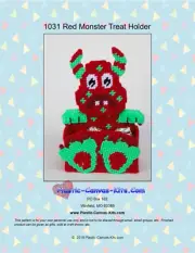 Red Monster Treat Holder- Plastic Canvas Pattern or Kit