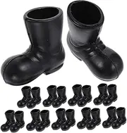 KOMBIUDA Miniature Shoes Figurines 10 Pair Xmas Santa Claus Shoes Sturdy Abs Material for Mini House Decor