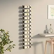 Wall Mounted Wine Rack for 12 Bottles White Iron Wine Cabinet