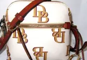 Dooney & Bourke Monogram MINI Domed Crossbody Shoulder Bag Beige NEWNWT NIP