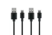2x Goobay 10cm USB-A to USB-C 2.0 Cable Connector Cord For Laptop Computer Black
