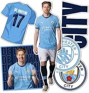 Manchester City Stickers Man City MCFC Sheet Vinyl Football Soccer Premier League Decal Laptop Water Bottle Car Scrapbook (Type P2 Kevin De Bruyne)