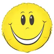 Yellow Smiley Face Foil Balloon 45cm (18") Helium Quality Kids Party Decorations