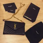 YSL SAINT LAURENT WOC UPTOWN 黑金鍊 22CM