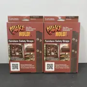 Quake Hold Furniture Safety Straps Antique Brown Color Lot of 2