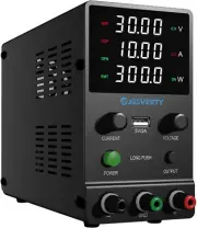 Jesverty DC Power Supply Variable, 0-30V 0-10A Adjustable Switching DC Regulated