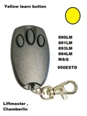 Liftmaster Garage Door Opener Key Chain Remote Transmitter Yellow Learn Button