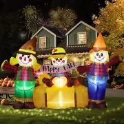 8.2 Ft Long Thanksgiving Harvest Fall Inflatables Scarecrow Decorations, Happ...