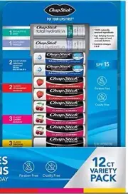 Chapsticks Variety Pack Classic Original,Cherry,Strawberry,Lip Moisturizer and