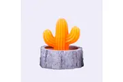 Lazy Dayz Cactus Candle in Concrete Pot