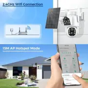 4K HD 8MP Solar Security Dual Lens Camera Outdoor Home Wifi Wireless IP PTZ CCTV