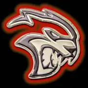 Dodge Hellcat 3D Metal Sign - Licensed 23" H x 24" W Emblem W/ Red LEDs