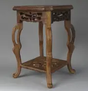 Bent Leg Wenge Wood Square Display Rack Stand Bonsai Teapot Stone Vase Flower