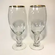 Stella Artois 50 cl Gold Rim Wine Chalice Glass - Set Of Two (2) Glasses - NEW
