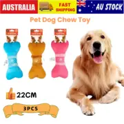 3x Pet Dog Squeaky Soft Plush Bone Toy Chew Bite Fetch Interactive Training Toy