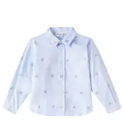 [Bonpoint] Bonpoint Daho printed cotton shirt Y 14 blue