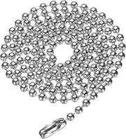 [uxcell] Stainless Steel Ball Chain 3.0mm 27.6" Length 316L Round Bead Necklace Dog Tag Pull Chains with Connectors Clasps for Men Women Jewelry Making Bracelets Keychain, Silver