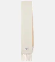 [Acne Studios] Acne Studios Logo fringed alpaca and wool-blend scarf One Size beige