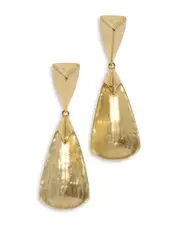 Alexis Bittar Luminous Lucite Armor Geometric Statement Earrings in 14K Gold Plated