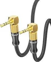 90 Degree Right Angle Aux Cable Male to Male 3.5mm Audio Cable Stereo Aux Cord Compatible with Laptop, Smartphone, Music Player,Tablets,Speakers (9.8feet/3m)